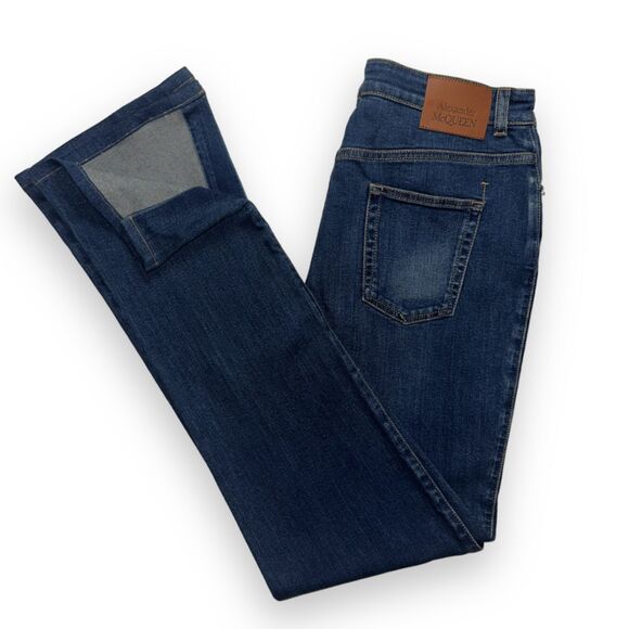 NWT Alexander McQueen Women's Denim Jeans Bootcut Split Hem Size 32 / 12-14 - Picture 5 of 16